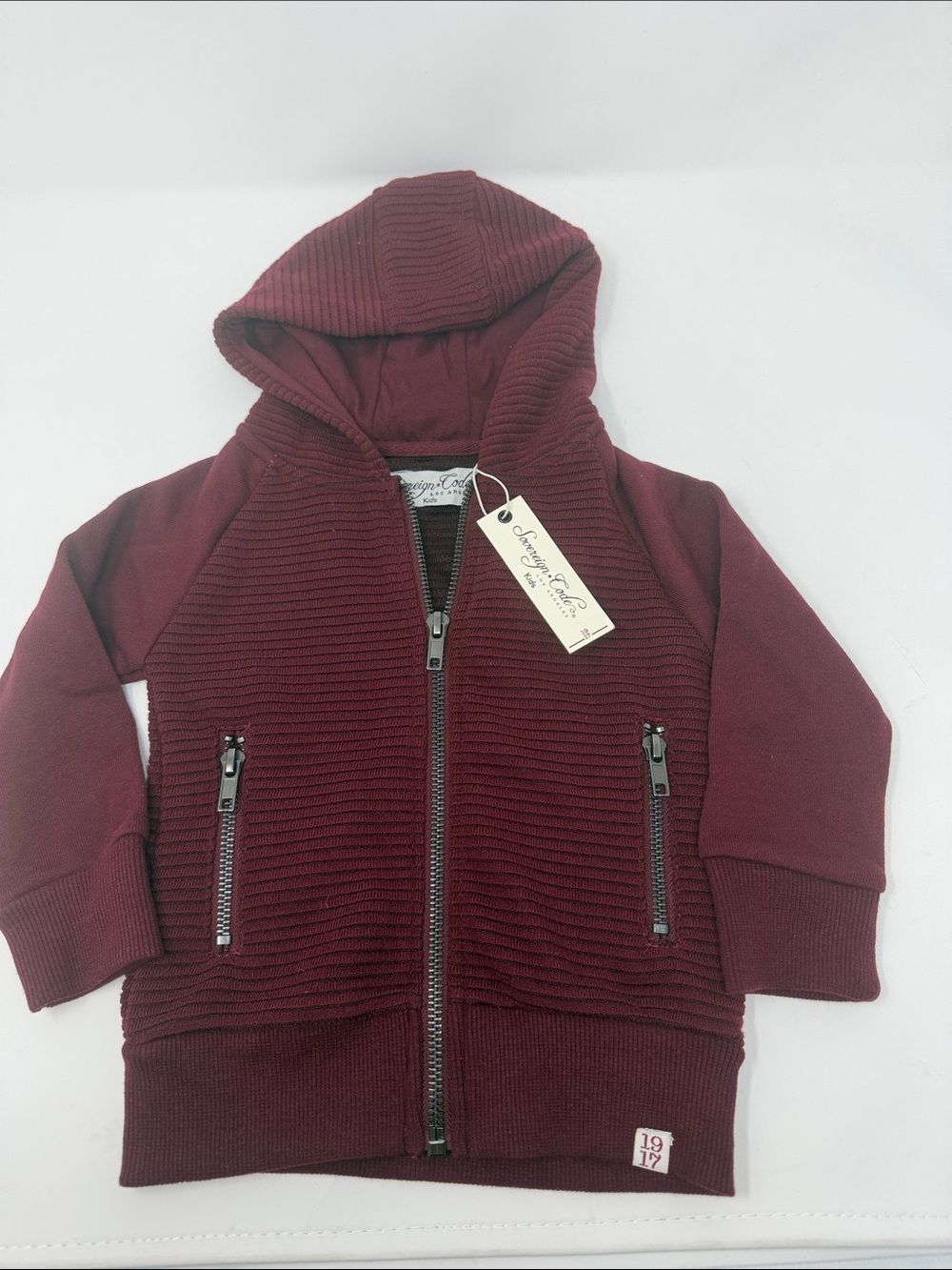 Sovereign codes Burgundy Hooded Zip Jacket 18m NWT